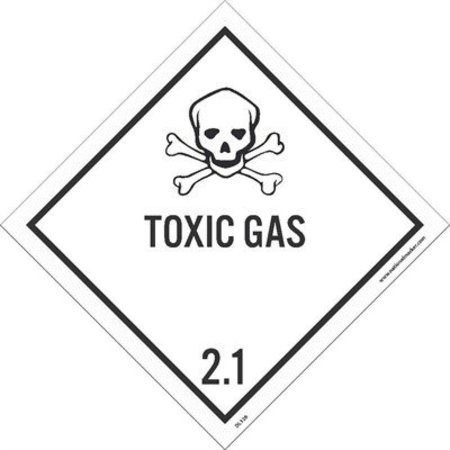 NMC Toxic Gas 2.1 Dot Placard Label, Pk25 DL126AP